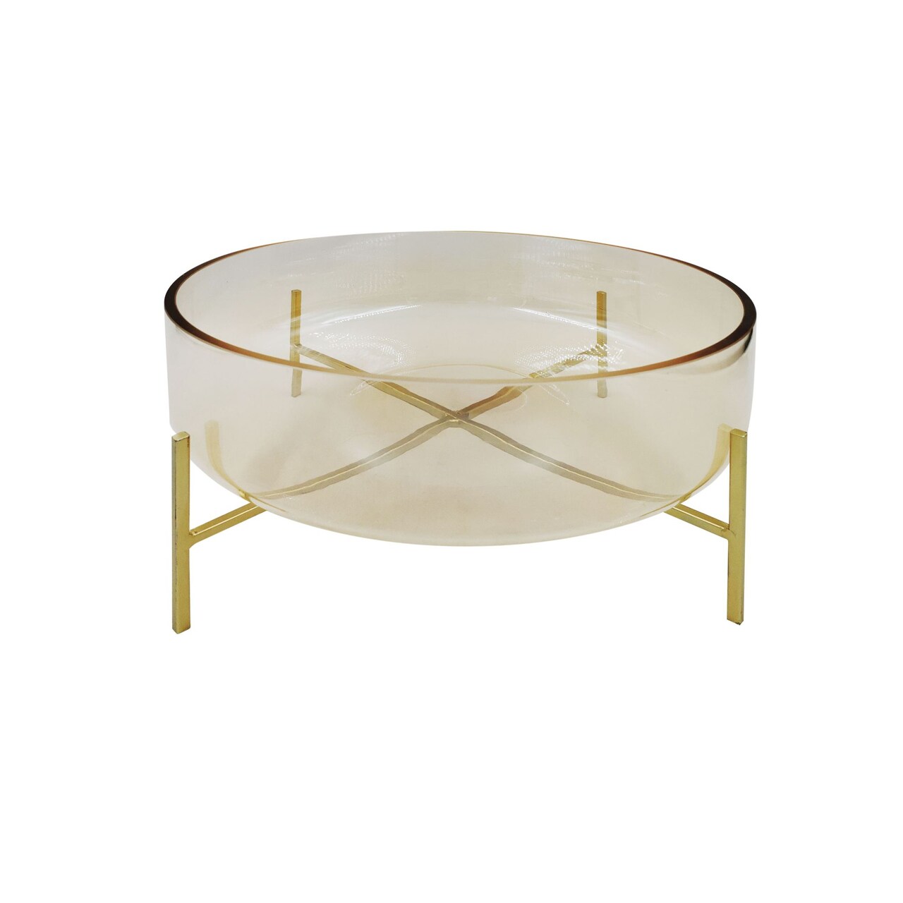 CC Home Furnishings 13.5" Clear Cylindrical Handblown Glass Bowl with Stand